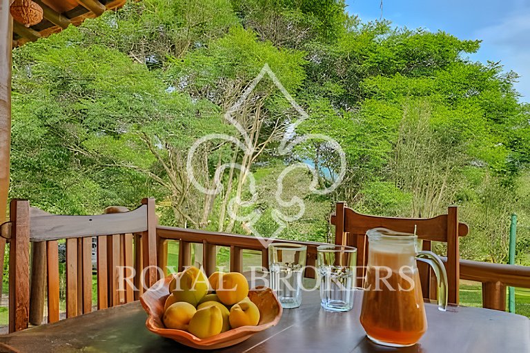 Lindo chalé com lareira, sauna e piscina.
