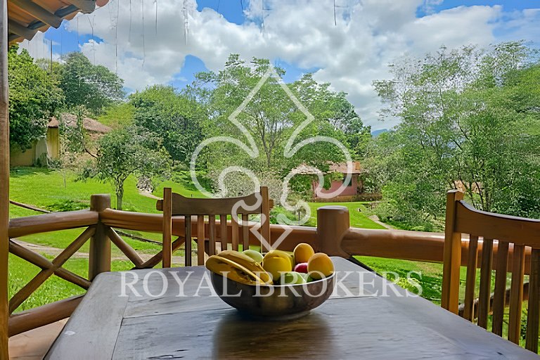 Chalé na serra, com lareira, sauna e piscina