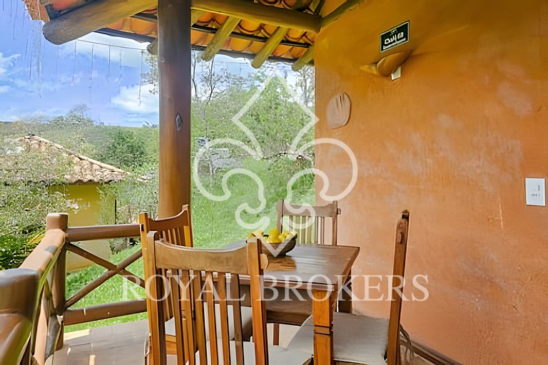 Chalé na serra, com lareira, sauna e piscina
