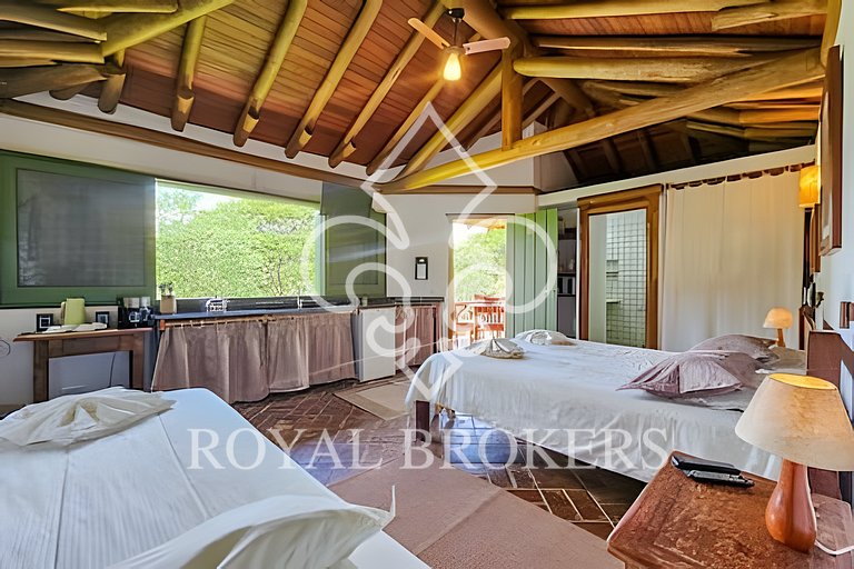 Chalé na serra, com lareira, sauna e piscina